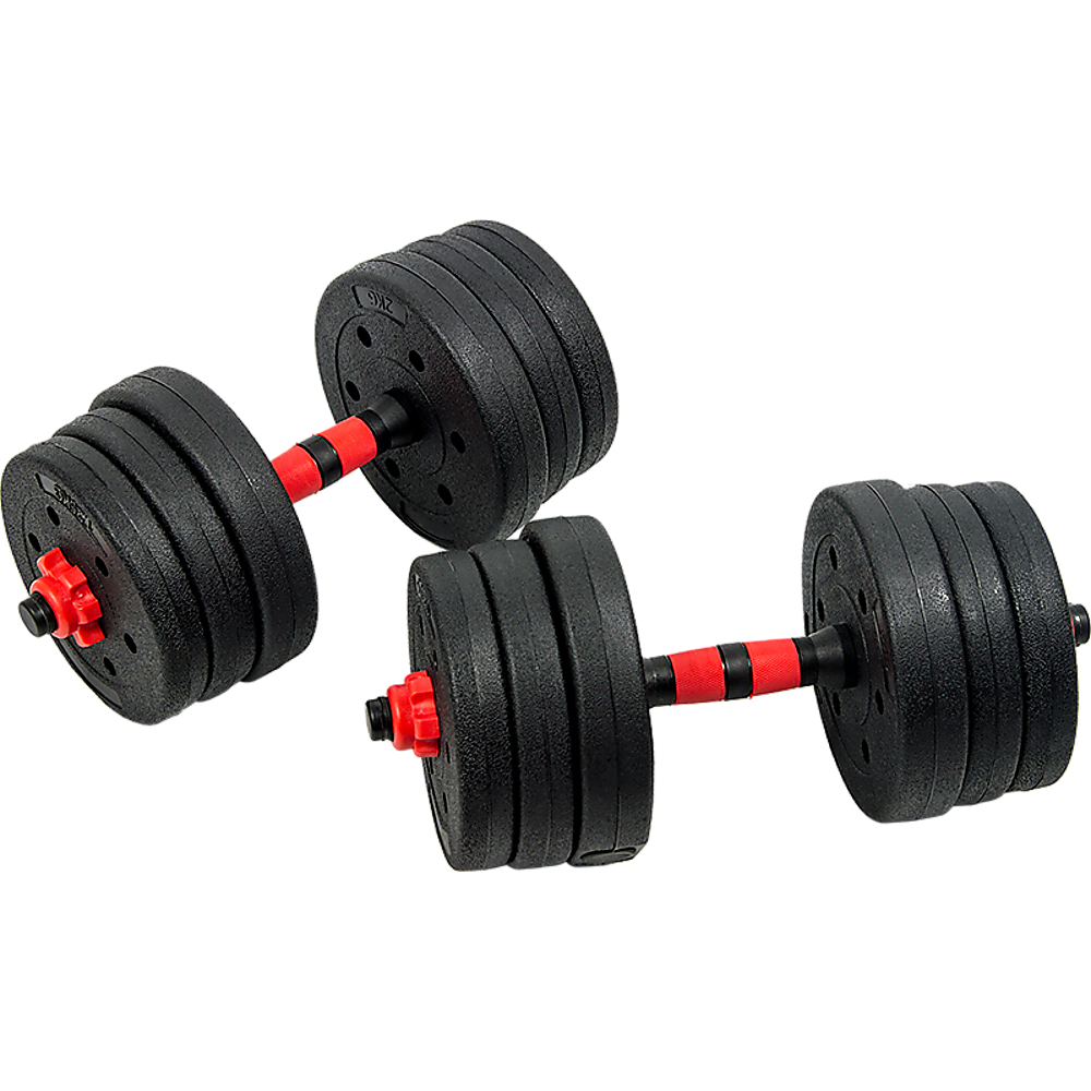 NNEDSZ 20kg Adjustable Rubber Dumbbell Set Barbell Home GYM Exercise Weights