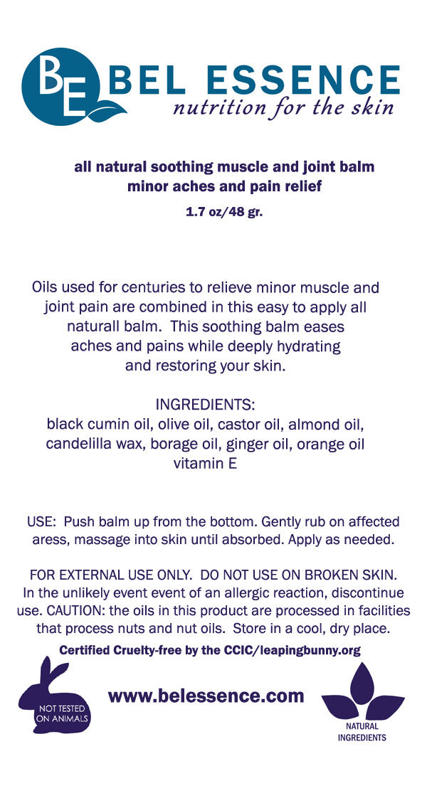 All Natural Soothing Muscle and Joint Balm for Minor Aches and Pain Relief – Eases Minor Muscle and Join Pain, Moisturizes and Nourishes Skin-2 oz
