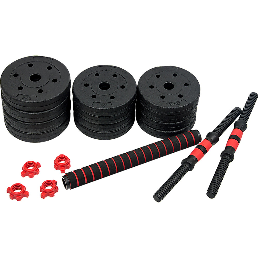 NNEDSZ 20kg Adjustable Rubber Dumbbell Set Barbell Home GYM Exercise Weights